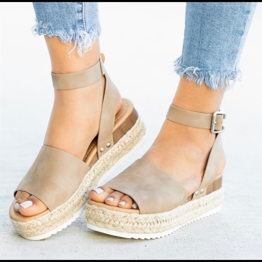 π₯BEST SELLERπ₯Espadrille Wedge Flat Sandal - Picture 1 of 2